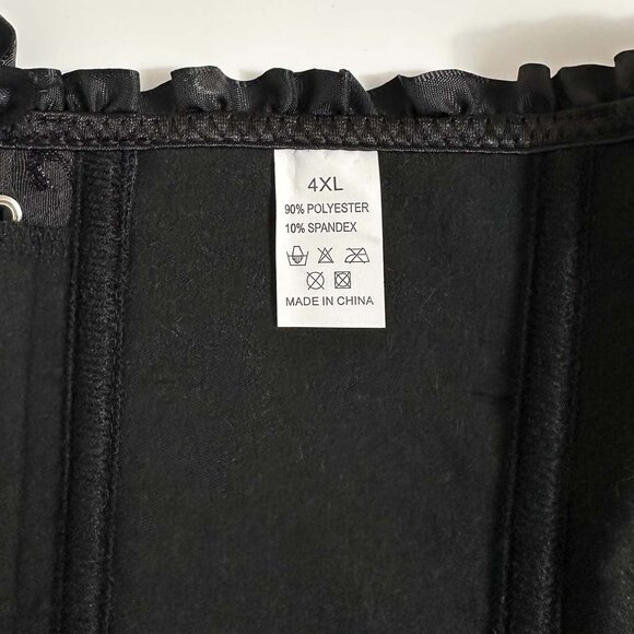 Black Front-Fastening Lace-Up Corset, 4XL - Picture 3 of 3